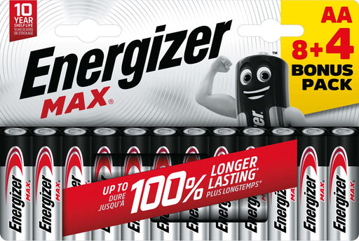 Energizer batterijen Max AA, blister van 8 stuks + 4 stuks gratis 6 stuks, OfficeTown