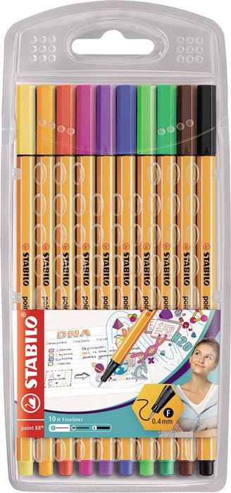 STABILO point 88 fineliner, set van 10 stuks in diverse kleuren