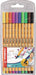 STABILO point 88 fineliner, set van 10 stuks in diverse kleuren STABILO