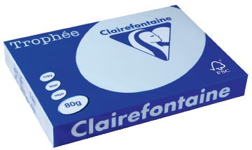 Clairefontaine Trophée Pastel, gekleurd papier, A3, 80 g, 500 vel, azuurblauw
