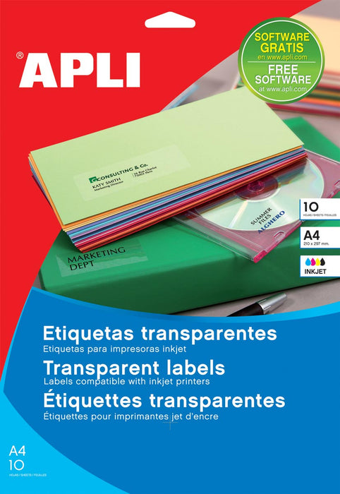 Transparante polyester etiketten van Apli