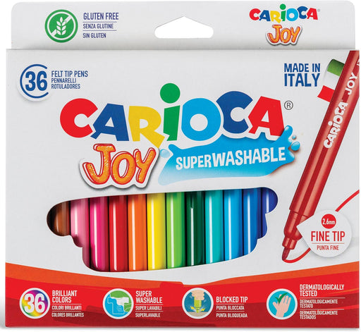 Carioca viltstift Superwashable Joy, 36 stiften in een kartonnen etui 24 stuks, OfficeTown