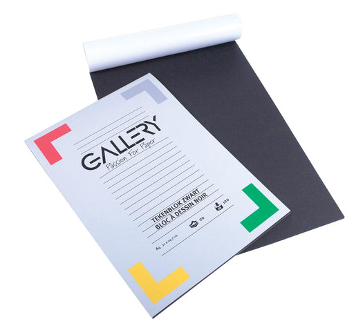 Gallery zwart tekenpapier, ft 21 x 29,7 cm, A4, 120 g m², 20 vel 10 stuks, OfficeTown