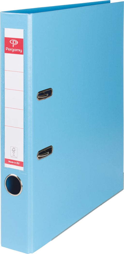 Pergamy ordner, voor ft A4, volledig uit PP, rug van 5 cm, lichtblauw 10 stuks, OfficeTown