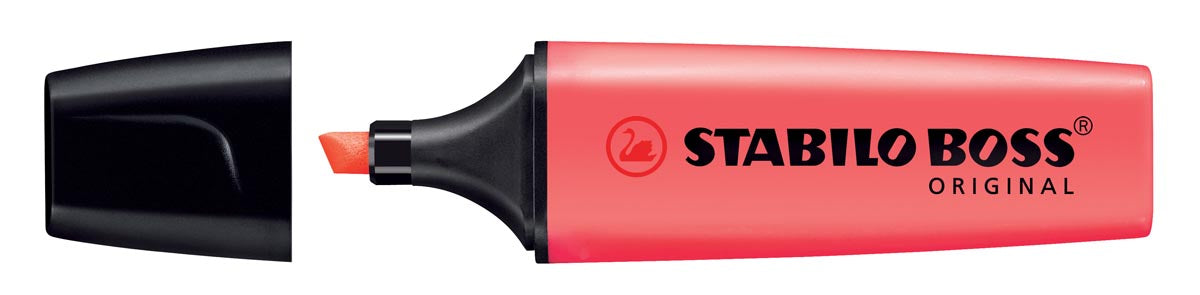 STABILO BOSS ORIGINELE markeerstift, rood met schuine punt