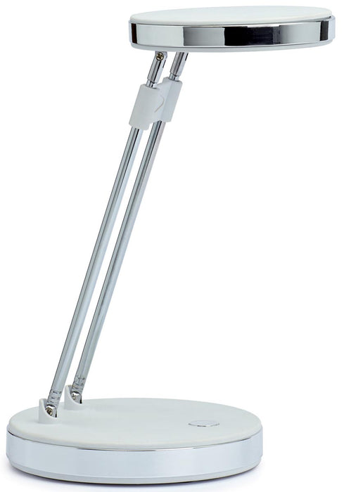 MAUL LED bureaulamp Puck op voet, in hoogte verstelbaar, daglicht wit licht, wit