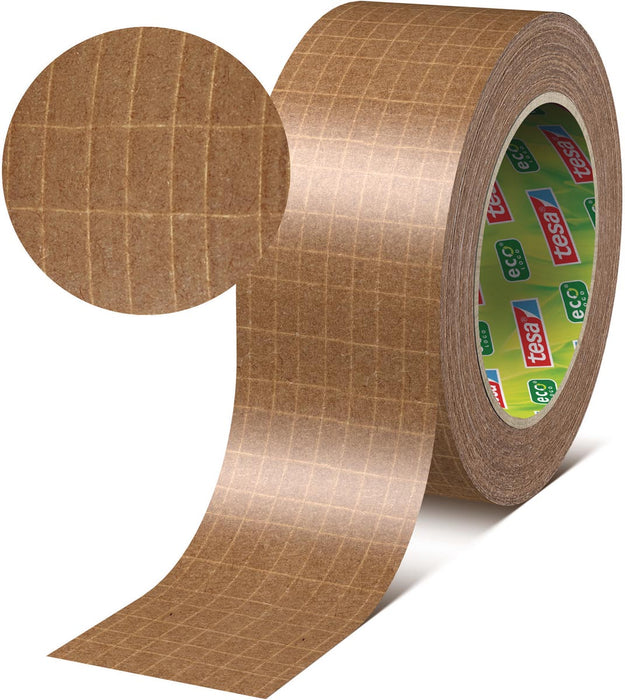 Tesapack ultra sterke ecologo, 50 mm x 25 m, papier, bruin 6 stuks