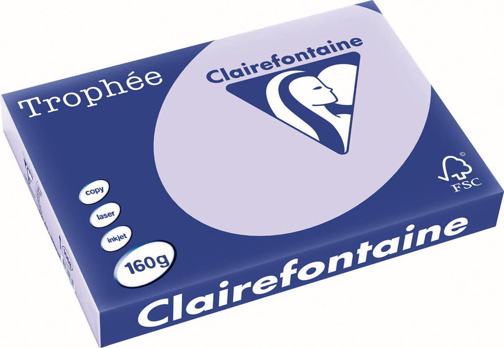 Clairefontaine Trophée Pastel, gekleurd A3-papier, 160 g, 250 vellen, lila