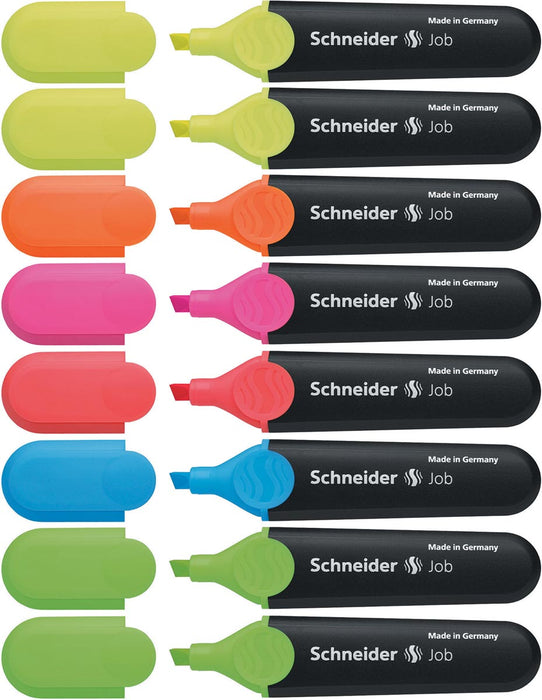 Markeerstiften Schneider Job 150, 6 stuks in assorti pastelkleuren