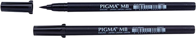 Sakura penseelpen Pigma Brush, zwart, medium