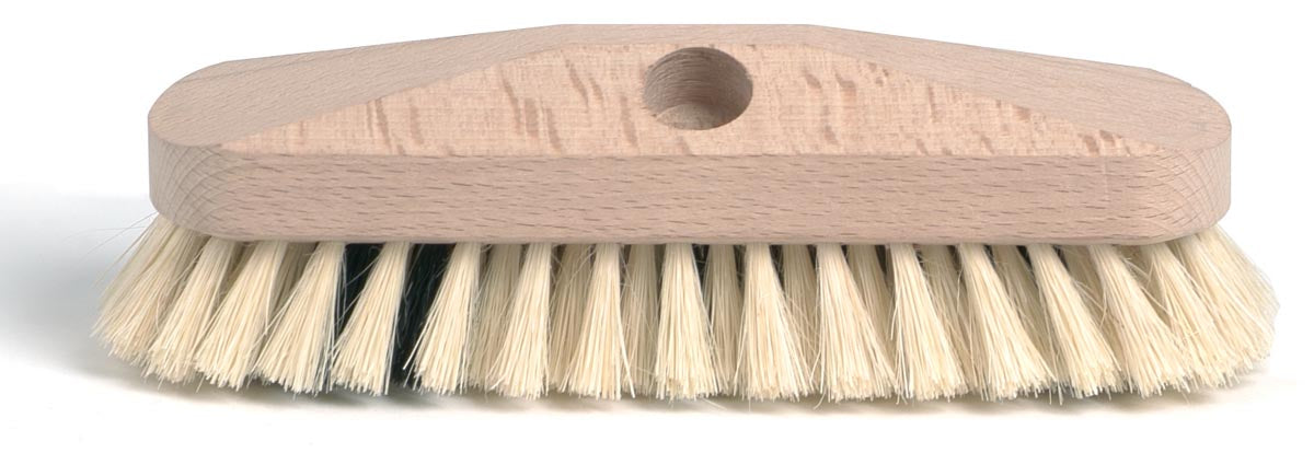 Schuurborstel met tampico haren, van ongelakt hout, 23 cm