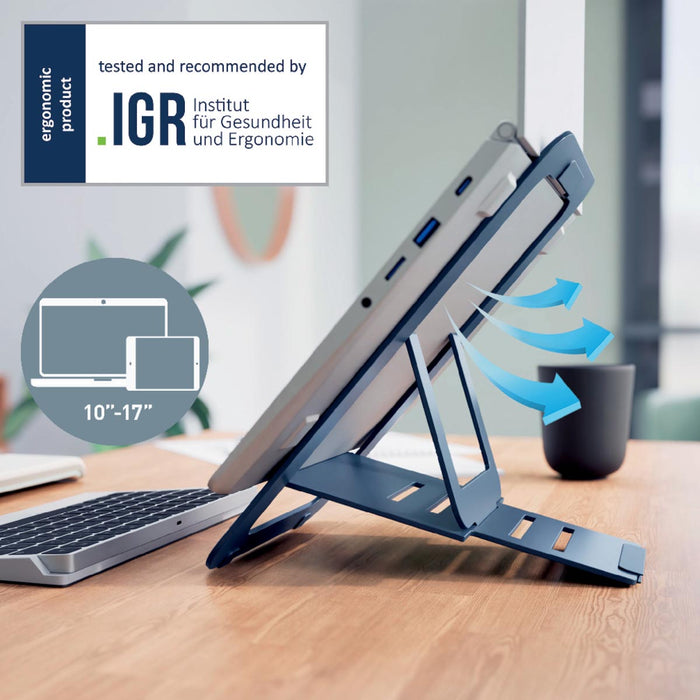 Leitz Ergo aluminium verstelbare laptopstandaard, grijs Leitz