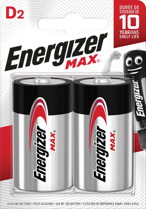 Energizer D Max batterijen, verpakking van 2 stuks