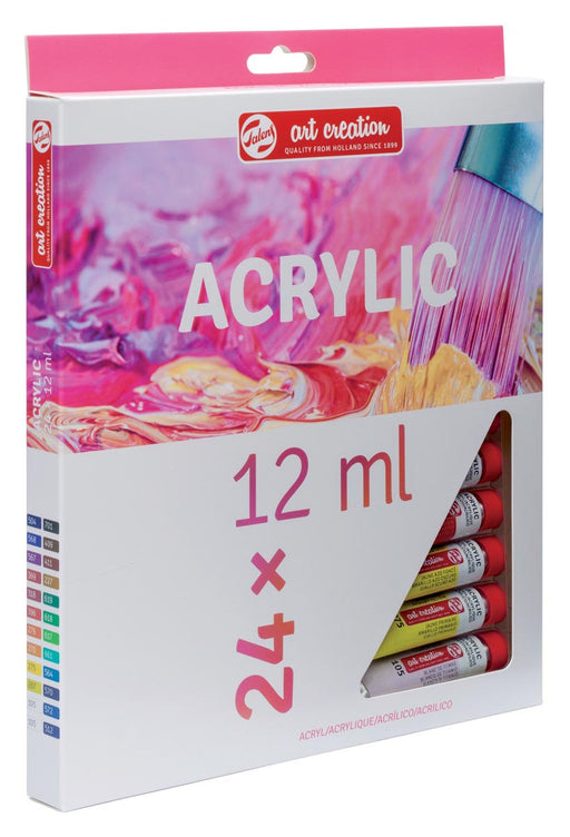 Talens Art Creation acrylverf tube van 12 ml, set van 24 tubes in geassorteerde kleuren 12 stuks, OfficeTown