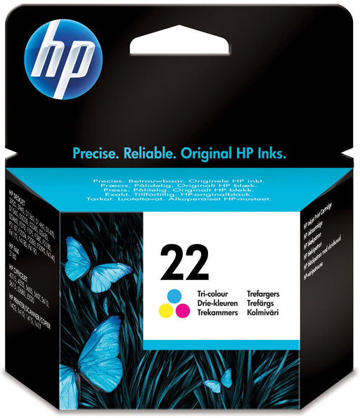 HP inktcartridge 22, 165 pagina's, OEM C9352AE#301, 3 kleuren, met beveiligingssysteem, 20 stuks, OfficeTown