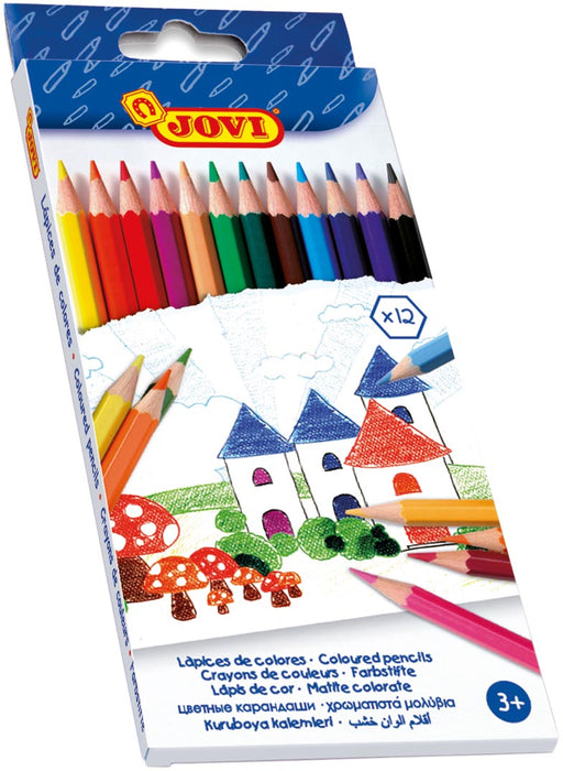 Jovi kleurpotlood met zeshoekige potloodstift 12 stuks