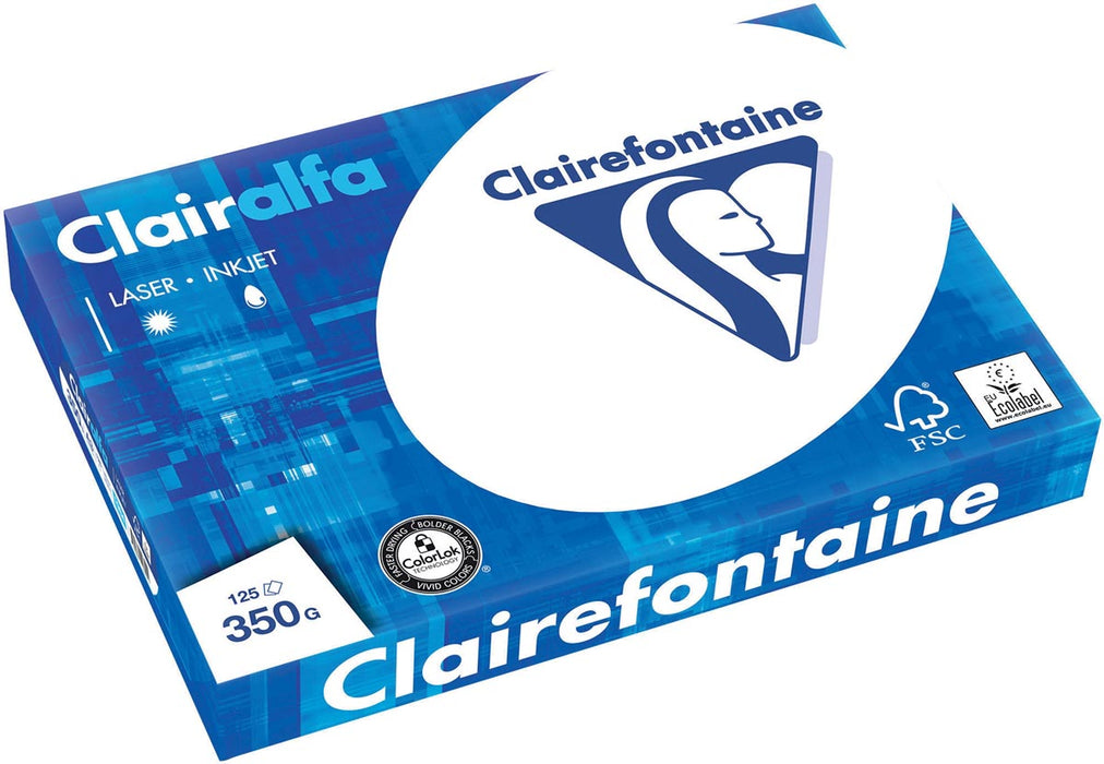 Clairefontaine Clairalfa presentatiepapier ft A3, 350 g, pak van 125 vel 4 stuks