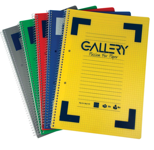 Gallery Traditional spiraalschrift ft A4, gelijnd, geassorteerde kleuren, 160 bladzijden 6 stuks, OfficeTown