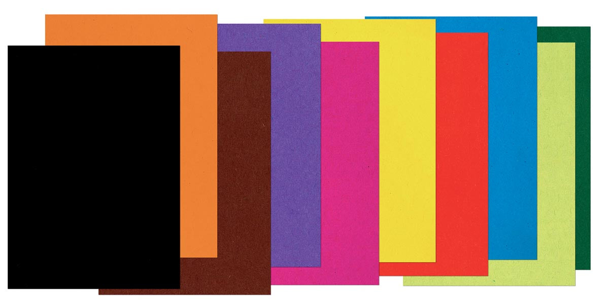 Gekleurd tekenpapier pak van 500 vel, 120 g/m², gevarieerde kleuren, ft 25 x 35 cm