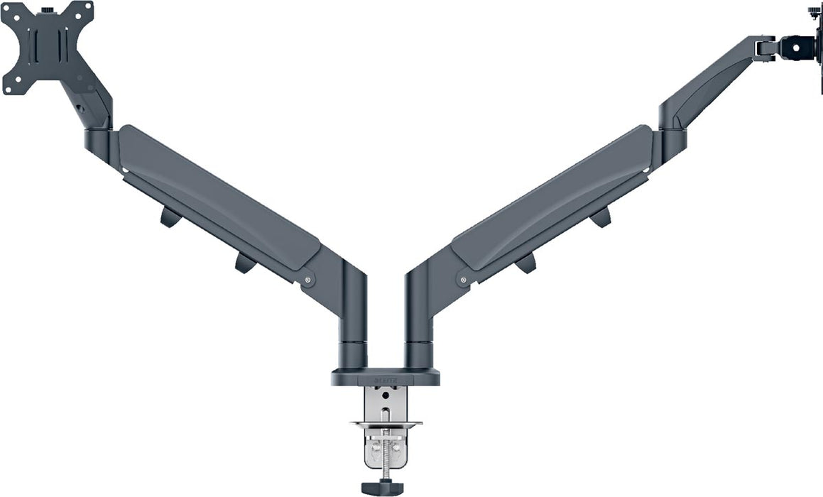 Leitz Ergo ruimtebesparende monitorarm, dubbel, grijs Leitz