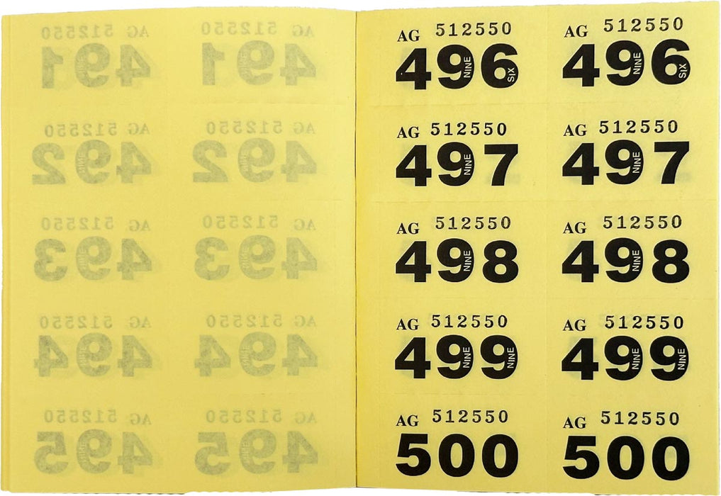 Pukka Pad genummerde loterij- en garderobetickets 1-1000 6 stuks, OfficeTown