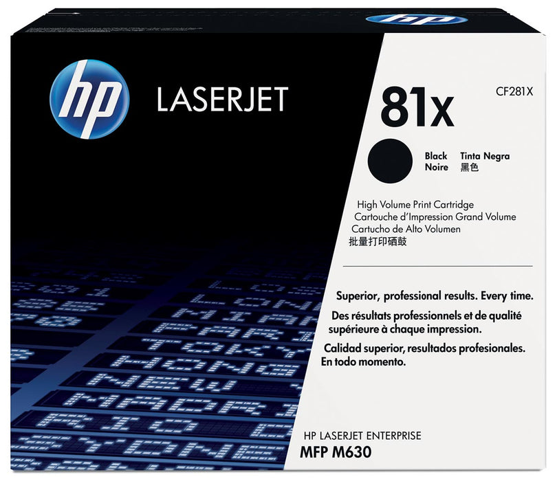 HP toner 81X, 25 000 pagina's, OEM CF281X, zwart - Toner voor LaserJet Enterprise M 600 Serie/630 Serie