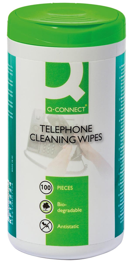 Q-CONNECT reinigingsdoekjes voor telefoon pak van 100 doekjes 20 stuks, OfficeTown
