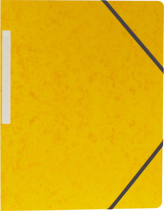 Pergamy elastomap met 3 kleppen en elastosluiting, geel, 10 stuks