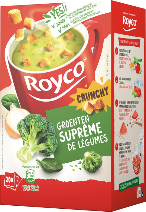 Royco Minute Soup groentensuprême met croutons, doos van 20 zakjes