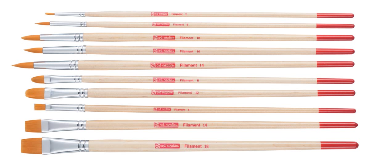 Schilderpenselenset Talens Art Creation polyester assortiment, set met 10 penselen