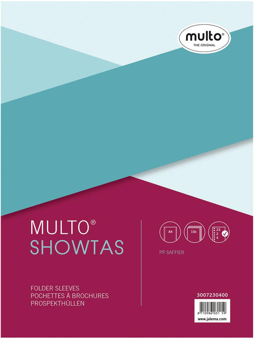 Multo geperforeerde showtas ft A4, 23-gaatsperforatie, 80 micron, gekorreld 10 stuks, OfficeTown
