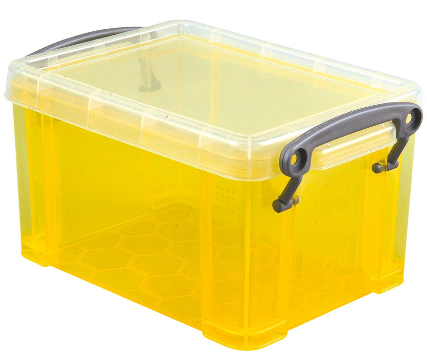 Really Useful Box Doos 0,7 liter, transparant geel