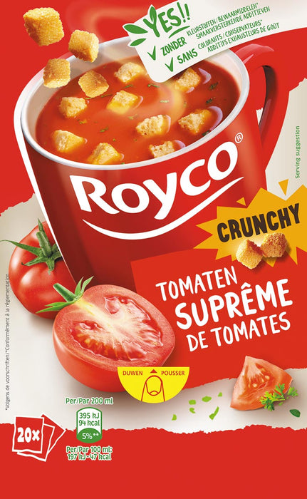 Royco Minute Soep Tomatencrèmesoep met Croutons, doos van 20 zakjes