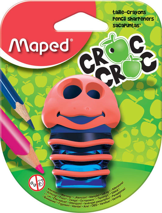 Maped potloodslijper Croc Croc op blister met ludiek design en geassorteerde kleuren