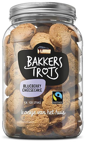 Hoppe Bakkers Trots koekjes Blueberry Cheesecake, pot van 900 g