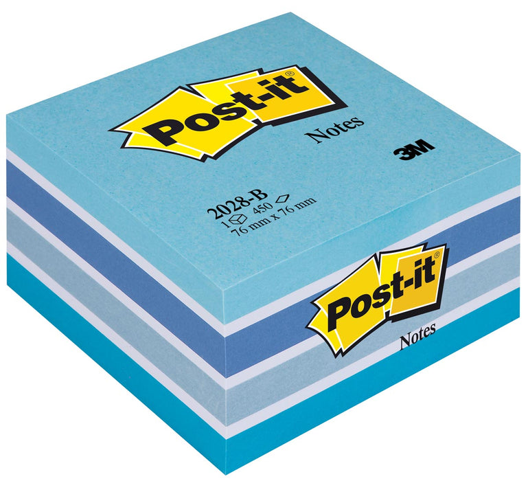 Post-it Notes kubus, 450 vellen, afmeting 76 x 76 mm, blauw