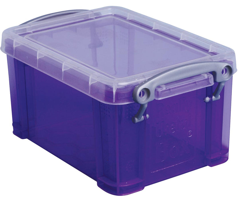 Really Useful Box doos 0,7 liter, transparant paars