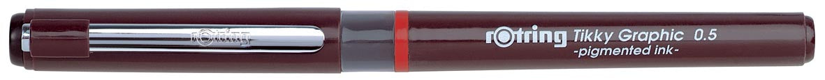 Rotring fineliner Tikky Graphic 0,5 mm - Zwart pigmentinkt met metalen vezelpunt