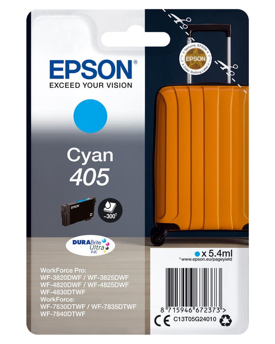 Epson inktcartridge 405, 300 pagina's, OEM C13T05G24010, cyaan
