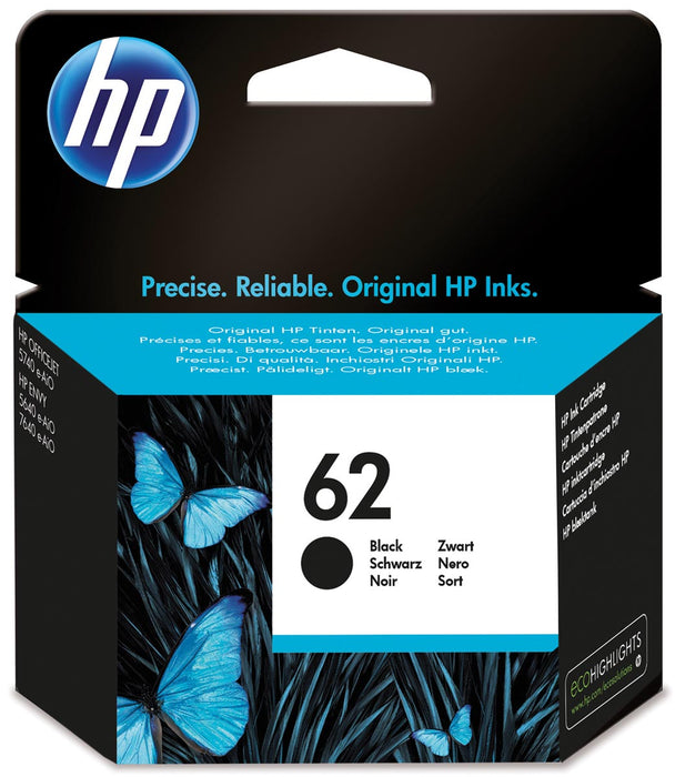 HP inktcartridge 62, 200 pagina's, OEM C2P04AE, zwart