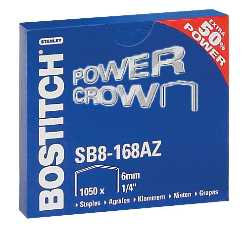 Bostitch nietjes voor B8R, B8HC, B8E, B8HDP en B8P, doos van 1.050 nietjes SB8-168E (6 mm)
