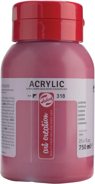 Talens Art Creation acrylverf in flacon van 750 ml, karmijnrood