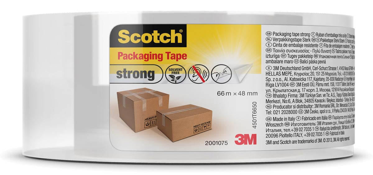 Scotch verpakkingsplakband Classic, ft 48 mm x 66 m, transparant, per rol - Hot Melt tape met hoge weerstand. Uit PP. ft 48 mm x 66 m, transparant