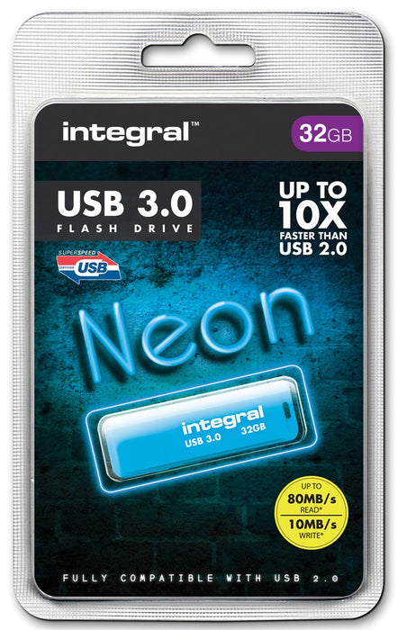 Integrale Neon USB 3.0 stick, 32 GB, blauw