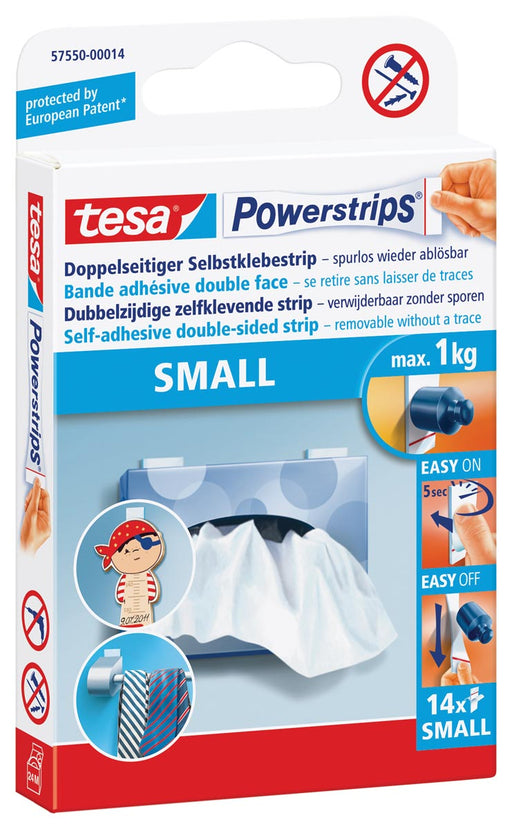 tesa Powerstrips SMALL, draagkracht 1 kg, blister van 14 stuks 15 stuks, OfficeTown