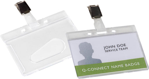 Q-CONNECT badge met clip 85 x 54 mm 24 stuks, OfficeTown