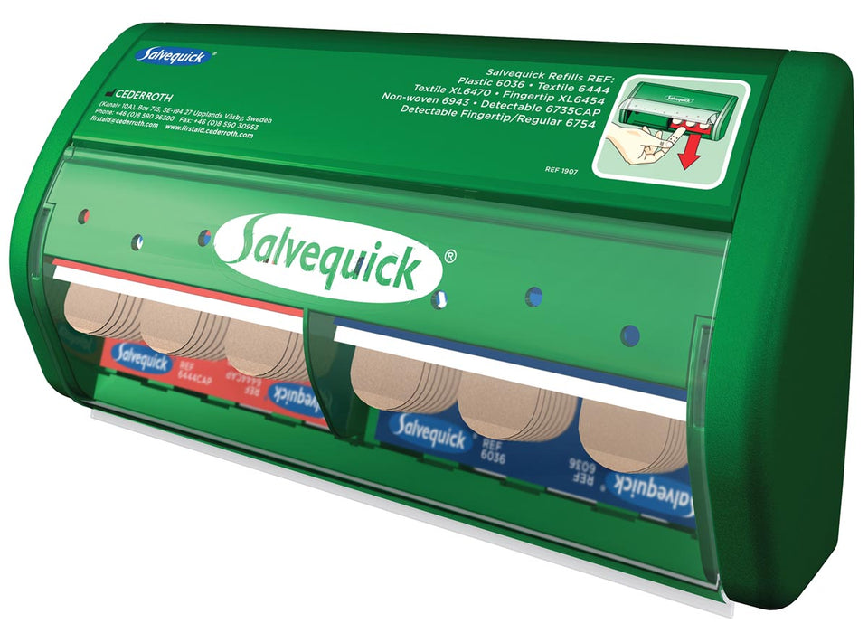 Salvequick pleisterdispenser inclusief 45 plastic pleisters en 40 elastische pleisters