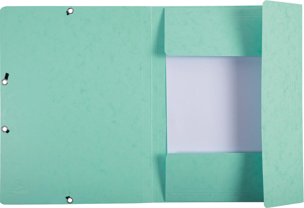 Exacompta elastomap uit karton, ft A4, 3 kleppen, set van 3 stuks in 3 tinten groen (Natuur) 17 stuks, OfficeTown