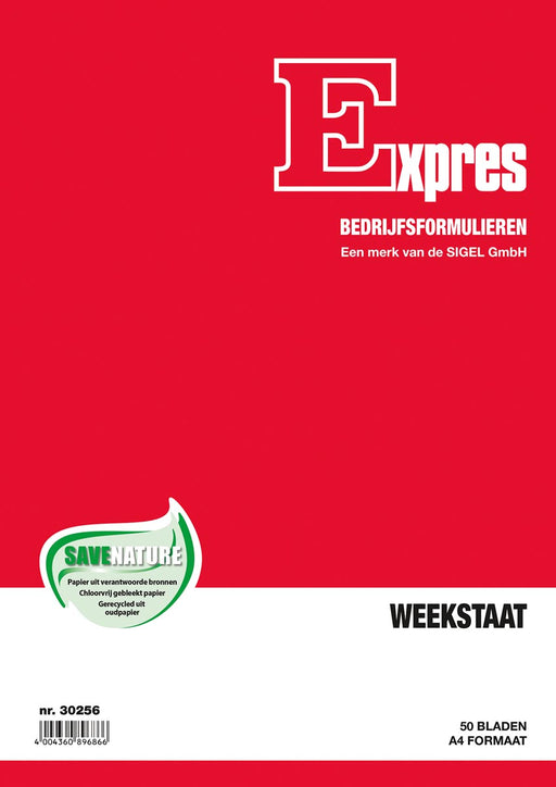 Sigel Expres weekstaat, ft A4, Nederlandstalig, 50 vel 5 stuks, OfficeTown