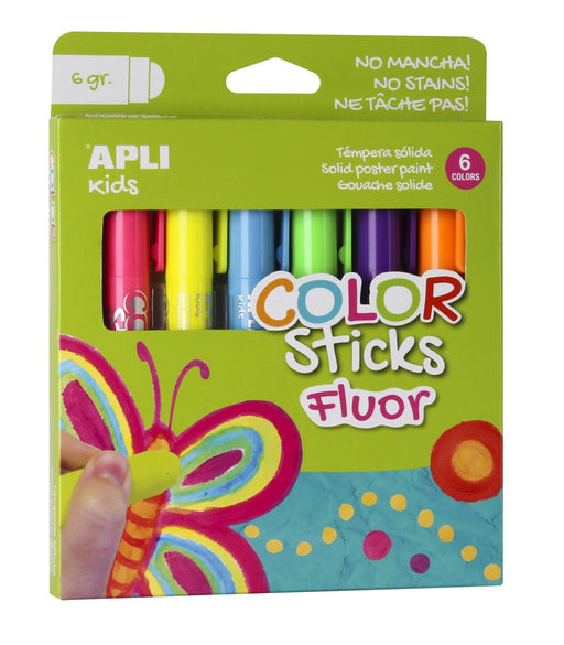 Apli Kids color sticks fluor, blister met 6 stuks 12 stuks, OfficeTown
